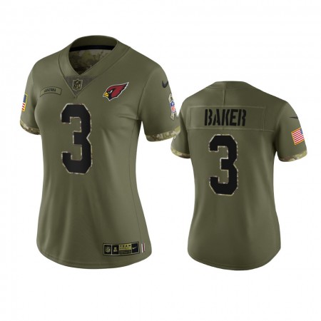 Damen Arizona Cardinals Trikot Budda Baker 3 2022 Salute To Service Limited Olive